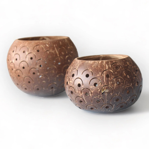 Meilleures ventes : Porte-bougie en coquille de noix de coco pour la décoration intérieure et l'éclairage d'ambiance, sculpté à la main en palmier naturel, cadeau lumineux commémoratif - Product Image 3