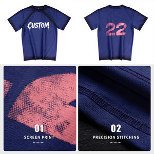 Camisetas de Pareja con Estampado Gótico Retro, Estilo Hip-Hop, Lavado a la Piedra Oscuro - Product Image 5
