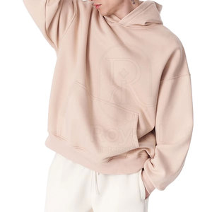เสื้อฮู้ดดี้ผู้ชายสีพื้นทรงโอเวอร์ไซส์รุ่นใหม่ล่าสุด ผ้าฝ้าย ขายส่ง ราคาสมเหตุสมผล สำหรับขายออนไลน์ - Product Image 4