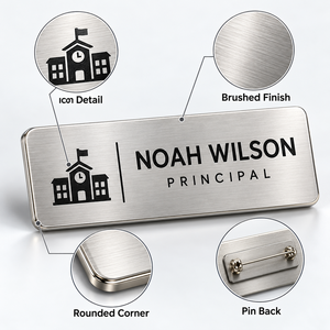 Placa de Identificación Personalizada para Empleados, Etiqueta Metálica para Uniformes de Empresa, Logotipo OEM, Suministro de Fábrica - Product Image 4