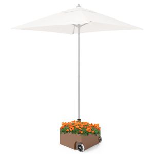 2 Adattatori per Ombrelloni da Patio da 7,5-11 Piedi, Base Ombrellone Riempibile con Ruote in Acciaio Inossidabile, Stile Caffè Romana, per Uso Balneare (Capacità 150 libbre) - Product Image 2