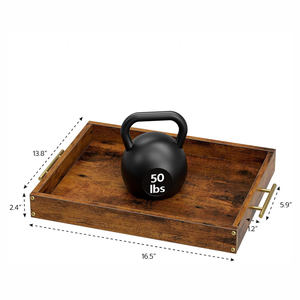 Vintage Style Mango Wooden <b>Tray</b> with <b>Gold</b> Handles Chalkboard Surface Decorative for <b>Coffee</b> <b>Table</b> or Elegant Dining <b>Table</b> Display - Product Image 3