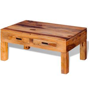 Table basse en bois d'acacia massif et de palissandre brun moyen - Product Image 3