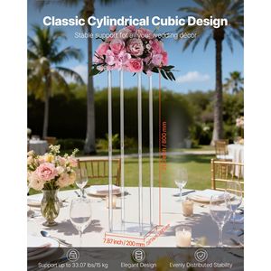 10 Pezzi Colonne Acriliche da 31,5 Pollici per Fiori, Espositori Floreali Cilindrici Cubici per Matrimoni, Supporti Floreali per Matrimoni - Product Image 2