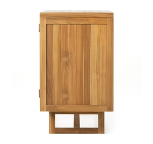 Modern Mid Century Solid Teak Wood <b>Sideboard</b> Cabinet Handmade Natural Rattan Doors Dining Room Credenza <b>Storage</b> Table - Product Image 6
