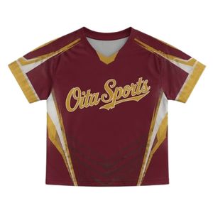 Maillot de lacrosse unisexe bordeaux et or sublimé, léger, en polyester, réversible, pour équipe, entraînement et matchs sportifs - Product Image 1