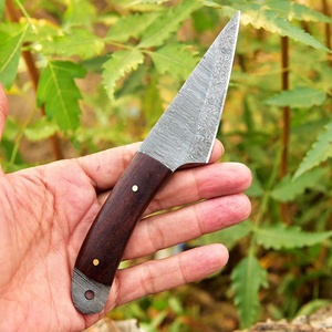 Cuchillo Kiridashi de Acero de Damasco Hecho a Mano con Mango de Madera de Palisandro, 7 Pulgadas de Longitud Total, Cuchillo de Hoja Fija para Camping, Personalizado OEM - Product Image 2