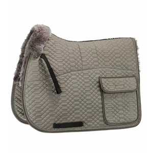 White <b>Quilted</b> Horse Saddle Pad With Silver Trim Microfiber Fabric Equestrian Riding Pad Equestrian Equipment Manufacturer Saddle - Product Image 1