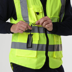 Chaleco de Seguridad de Alta Visibilidad Personalizado, Multibolsillos, Reflectante, con Cierre de Cremallera - Product Image 5