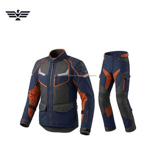 Combinaison de moto unisexe, veste et pantalon, manches longues, bleu jaune, coupe-vent, séchage rapide, respirante, couleurs contrastées, toutes saisons, vêtements de course - Product Image 4