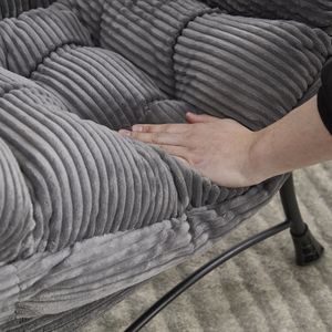 Fauteuil de salon moderne rembourré avec accoudoirs, fauteuil inclinable et ottoman, chaise longue moderne pour la lecture et la détente - Product Image 3