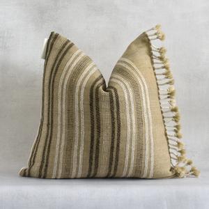 2024 último diseñador de rayas al por mayor fundas de cojines funda de cojín bordado funda de almohada de algodón borlas y pompón - Product Image 5