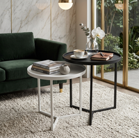 Ensemble de table basse en métal Lumetal de luxe moderne - Multifonctionnel, mobile, facile à assembler pour le salon et la chambre à coucher, décoration intérieure