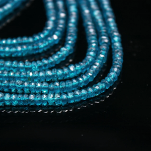 <b>London</b> Blue Topaz Faceted Rondelle Beads 4mm Natural Blue Topaz for Jewelry Making - Product Image 4