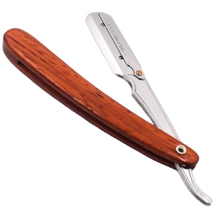 Maquinilla de afeitar profesional para peluquero, recubrimiento en polvo negro, hoja única alemana de acero inoxidable, calidad de grado A + para uso facial y corporal - Product Image 1