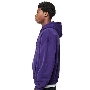 Fabricant de sweats à capuche zippés personnalisés pour hommes, en molleton de coton, à épaules tombantes, avec impression graphique, vêtements en gros - Product Image 4