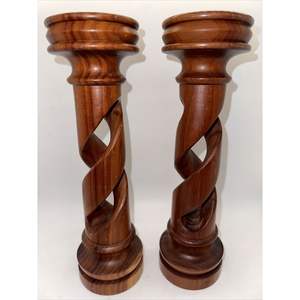 Portavelas de Madera para Decoración de Dormitorio y Sala de Estar, Elegantes Portavelas de Madera, Faroles, Frascos para Velas - Product Image 6