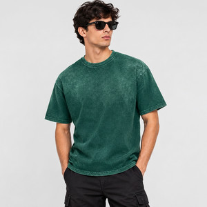 Camiseta Extra Grande Personalizada para Hombre, 100% Algodón, Estilo Vintage Lavado, con Logotipo Serigrafiado, Hombros Caídos, Corte Holgado - Product Image 3