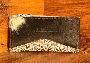 Portefeuille en cuir de fourrure de vachette Offre Spéciale pour femmes sac à main en cuir de fourrure en relief pochette porte-cartes motif occidental pochette élégante - Product Image 2