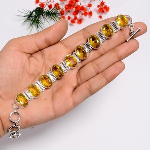 Citrine Topaz 925 Sterling Silver Adjustable <b>Bracelet</b> Natural Gemstone Jewelry Elegant Designer <b>Boho</b> <b>Bracelet</b> - Product Image 5