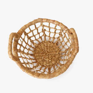 Cesta Redonda de Jacinto de Agua Natural NOLA, Cesta de Almacenamiento Tejida a Mano con Asas, Decoración Ecológica para el Hogar - Product Image 1