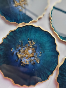 Posavasos de resina con detalles dorados para mesa de café, mesa de comedor, decoración del hogar y regalo, de blossom craft india - Product Image 5