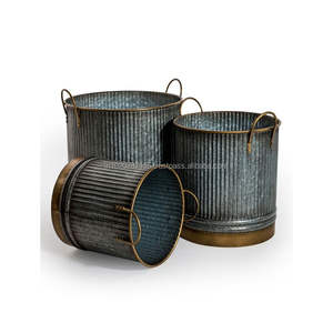 ถังชุบสังกะสีสำหรับปลูกต้นไม้ในสวนแบบวินเทจ - Product Image 1