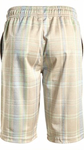 Shorts de sport pour hommes taille haute écologiques respirants coupe Bermuda d'été vente en gros motif à carreaux logo frontal Birlag - Product Image 3