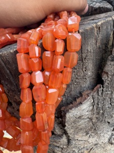 AAA+ Carnelian Faceted Nugget <b>Beads</b> Orange Box Packaging 9x10mm-11-13mm Strand 40cm for Jewelry Making - Product Image 4