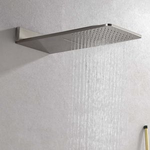 Système de douche à effet pluie mural Design cascade avec 3 pulvérisateurs pour le corps et ensemble de douche à main - Product Image 2