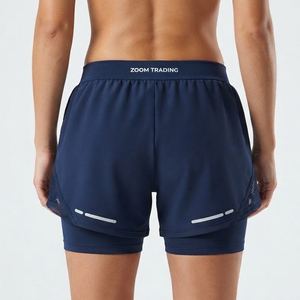 Mens Breathable Quick Dry <b>Running</b> <b>Shorts</b> Mid Waist Elastic Waist Athletic Training <b>with</b> Mesh Layer and Compression <b>Liner</b> - Product Image 2