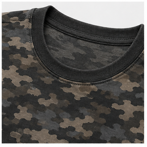 Custom <b>Charcoal</b> Khaki Compressed Rock Camouflage Print Mens Short Sleeve Crew Neck <b>T</b>-<b>Shirt</b> MTS-CAMO-0023 - Product Image 6