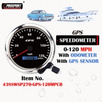 110mm 4-3/8 "compteur de vitesse électrique 120MPH odomètre 12/24V plaque frontale noire blanc LED rétro-éclairage IP67 étanche automobile Marine