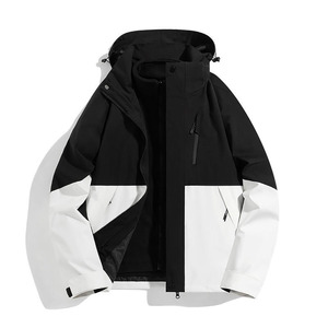Men's Winter Olive Green Hooded Stand Collar Softshell <b>Jacket</b> Windproof <b>Fleece</b> <b>Lined</b> Zipper Closure Casual Outdoor Front Logo - Product Image 4