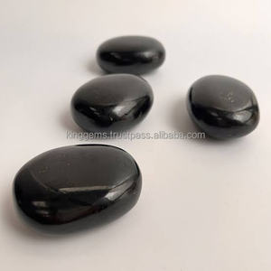 Wholesale Stylish Feng Shui Style Black Agate Gemstone Natural Palmstone Pocket for Healing Reiki Semi-Precious Stone Crafts - Product Image 3