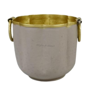 Maceta con Asa, Recubierta de Hierro en Polvo, Duradera, Multiusos, Moderna y Clásica, para Interior y Exterior, con Drenaje - Product Image 1