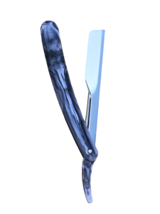 Rasoir droit professionnel de barbier en acier inoxydable avec manche en acier - Product Image 2