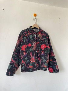 Indian Handmade Cotton Quilted Reversible <b>Velvet</b> <b>Blazer</b> Jacket with Animal Print Three-Quarter Sleeve for Girls - Product Image 4