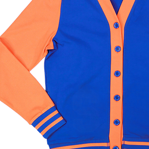 Cardigans universitaires SSU pour hommes et femmes, bleu et orange, col en V, pulls tricotés avec boutons décoratifs, vêtements d'hiver pour la fraternité et l'université - Product Image 3