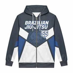 Sweat à capuche de patinage artistique pour homme, zippé, imprimé par sublimation, motif numéro 45, tenue décontractée d'hiver, motif bleu-gris - Product Image 6