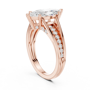 Luxury Rose Gold Princess Cut Moissanite Engagement <b>Ring</b> for Women Elegant Wedding Jewelry Custom - Product Image 3