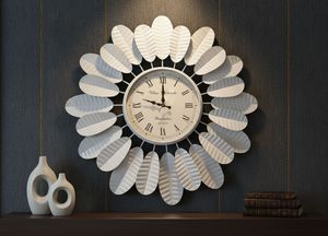Elegant Round Floral <b>Wall</b> <b>Clock</b> with Roman Numeral Dial Decorative Home <b>Living</b> <b>Room</b> Accent <b>Clock</b> - Product Image 5