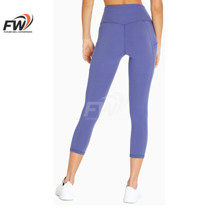 Leggings de sport respirants en spandex/polyester de haute qualité, taille haute avec cordon de serrage, pour femmes, effet push-up. - Product Image 5