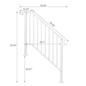 D0102XU5AHA D0102HGNLBY Corrimano in Ferro per Esterni a 3 Gradini, Dispositivi di Assistenza Transitoria per Facile Installazione - Product Image 2