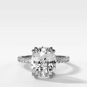 Cushion Cut Lab Grown Diamond Engagement Ring 14K 18K <b>Solid</b> Gold Custom 5 Carat Double Prong Solitaire Factory Price Wholesale - Product Image 3