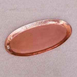 Luxury Copper Hammered Food Serving <b>Tray</b> Oval Shape For Home Kitchenware Tabletop <b>Snacks</b> & Drinks Serving <b>Trays</b> - Product Image 1