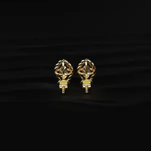 Marquise Cut Diamond <b>Stud</b> <b>Earrings</b> with Twisted Rope Frame Refined Diamond Jewelry <b>Fine</b> Crafted Diamond <b>Earrings</b> From India - Product Image 4