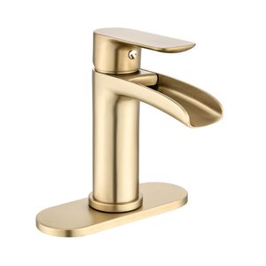 Grifo de baño monomando de 1-3 orificios con cascada, placa de cubierta y desagüe de sobretiro para lavabo, para baño y ducha - Product Image 2