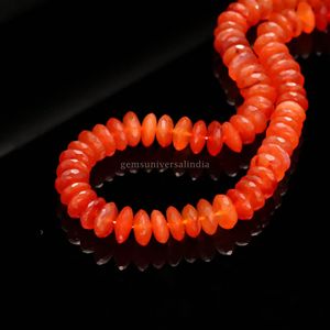 Perles Rondelles en Cornaline AAA de Coupe Allemande, 10mm à 11mm, Pierres Précieuses Naturelles pour la Fabrication de Bijoux, Fil de 16 Pouces, Prix de Gros - Product Image 5