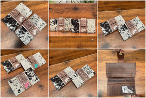 Cartera plegable con bloqueo de RFID de gran capacidad para mujer, tarjetero de cuero de vaca con herramientas manuales, cartera larga, bolso de mano de lujo de marca - Product Image 3